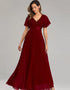 Elegant V-Neck Chiffon Formal Evening Gown